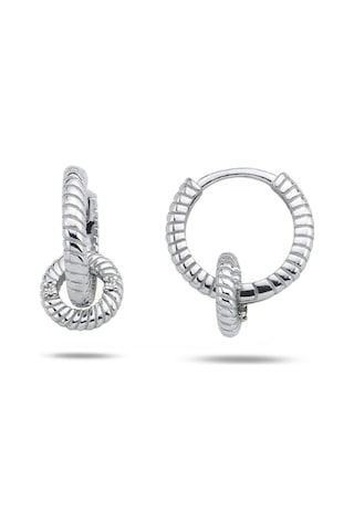 Brezza Lusso Jewelry Sallantılı Snake Desen Halka Kadın Gümüş Küpe 13 Mm