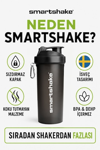 Smartshake Lite Serisi 1000 Ml Siyah Protein Shaker