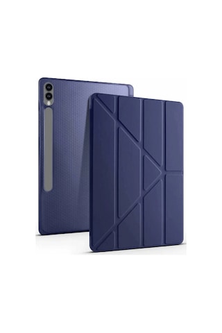 Mey İthalat Samsung Galaxy Uyumlu X610 Tab S9 Fe Plus 12.4 Kılıf Kalemlikli Mars Tablet Kılıfı - Lacivert