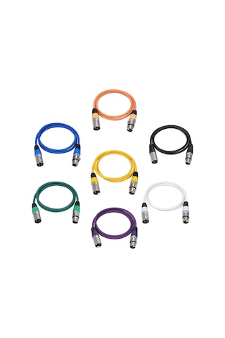 Youtek 7'li Dmx512/xlr Mikrofon Kablosu Seti - Renkli, Güvenli Bağlantı, Ses Ekipmanları İçin