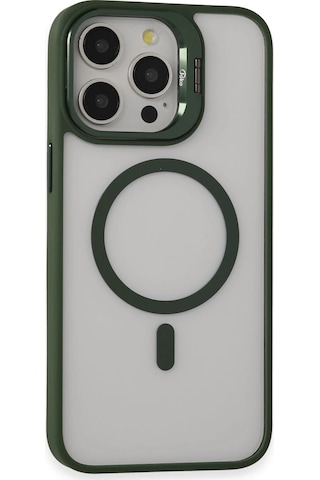 Joko Apple iPhone Uyumlu 15 Pro Kılıf Roblox Lens Magsafe Standlı Kapak - Glblseme - 15 Koyu Yeşil