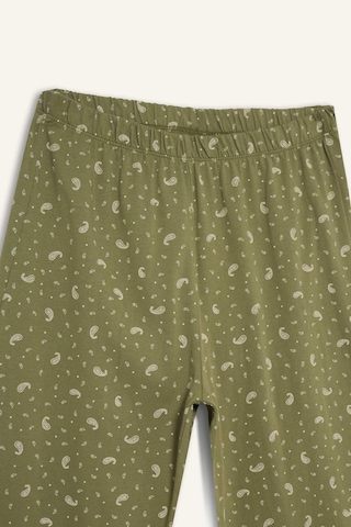 Defacto Beli Lastikli Desenli Pijama Altı-fall İn Love F7561ax25augn762 Yeşil