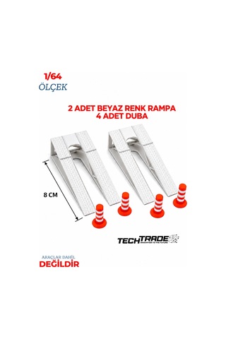 1/64 Ölçek Diorama 2 Adet Beyaz Rampa + 4 Adet Duba