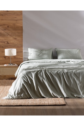 Madame Coco Rosalie Tek Kişilik %100 Pamuk Armürlü Nevresim Takımı - Haki Çok Renkli