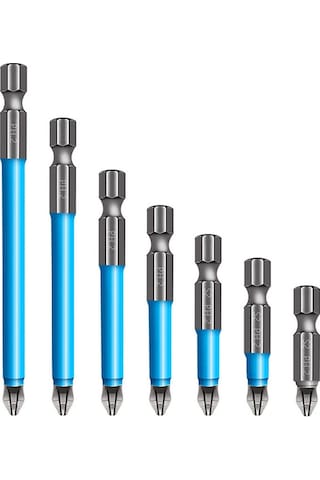 Konesam 7 Parça Elektrikli Tornavida Ucu Seti 25mm-150mm : Anti Kayma, Güçlü Mıknatıs, Profesyonel Çapraz Uçlar - Çok Amaçlı Kullanım