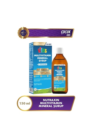 Kids Multivitamin Mineral Şurup 150 Ml 17 Vitamin Ve Mineral, L-arjinin, Kara Mürver, Beta Glukan, Çocuklar İçin Bağışıklık Ve Gelişim Desteği 3 Paketi