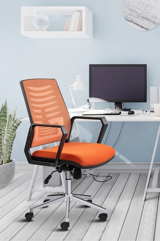 Asbir Mobilya Metis Metal Ayaklı Çalışma Koltuğu Ofis Sandalyesi Gri Kırmızı