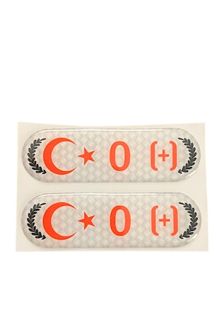 Kan Grubu Sticker Damla Etiketi /reçine Damla Dolgulu /0 Pozitif 0 Rh+ 7x2 Cm 2 Adet Çok Renkli