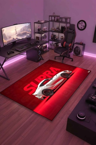 Supra Toyota Halı Dijital Baskı Yıkanabilir Kaymaz Taban Leke Tutmaz Çok Renkli-49