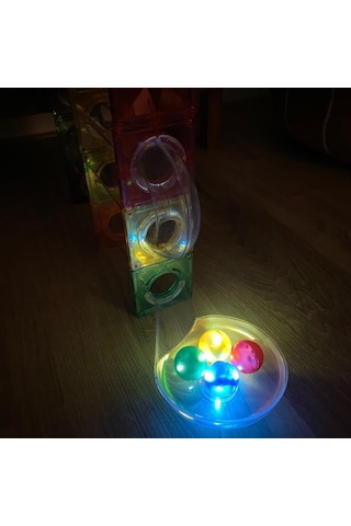 Cleverclixx Ball Run Dazzling Lights Pack Manyetik Bloklar, Intense 100 Parça