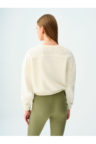 LOFT Long Crop Kadın Sweatshirt Lf2037666 Q1.v1 Ekru