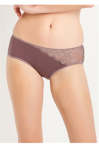 Magic Form 467 Pamuklu Dantelli Normal Külot - Çinko Kahve