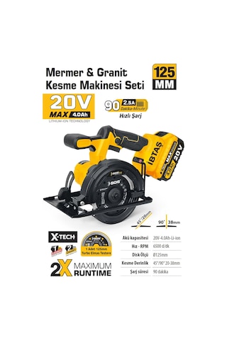 Sgs5540 - 20 Volt 4 Amper 125mm Akülü Mermer Granit Fayans Makinası