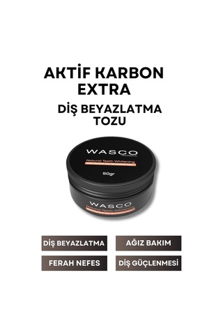 Aktif Karbon Diş Temizleme Tozu 50 Gr Extra Beyazlatıcı Diş Tozu + Nane 92179400