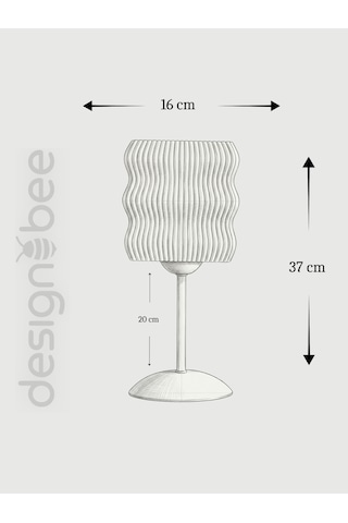 Designobee Ritim Plus - Modern Abajur Masa Lambası - Metal Ayaklı Lamba - Ambiyans Lambası, Dekoratif Aydınlatma Beyaz