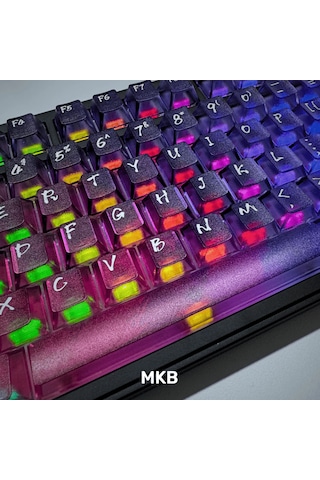 Nebula Bulutu Keycaps Renkli Sisli Mekanik Rgb Klavye Tuş Takımı Mor