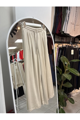 Nirva Butik Kapşonlu Fermuarlı Takım Pantolon Etekli Owrl Krem
