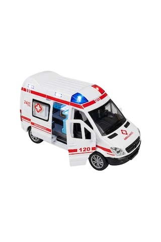 Sürmeli Sesli Işıklı Oyuncak Ambulans Kapıları Açılabilen Yan Kapı Sürgülü 15 Cm 45203 Çok Renkli