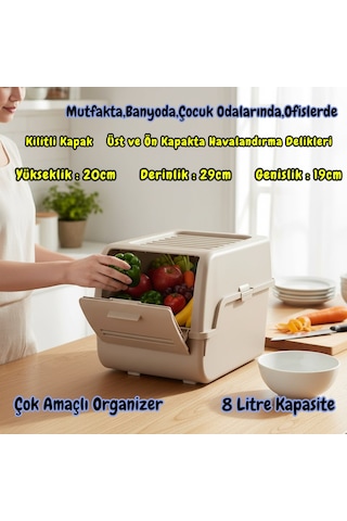 Technow Motek Mt-40 S-box 8 Litre Çok Amaçlı Organizer Düzenleyici Bej 1 Adet Antrasit