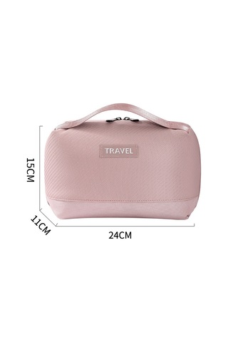 Springsun Yolculuk Pu Malzeme Dijital Aksesuar Organizer - Mouse, Şarj Kablosu, Kulaklık Saklama Çantası Pembe