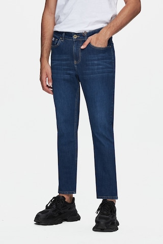 Ucla Fausto Mavi Denim Nakışlı Standard Fit Erkek Pantolon Mavi