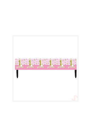 1 Yaşında Masa Örtüsü, 120cm X 180cm - Pembe