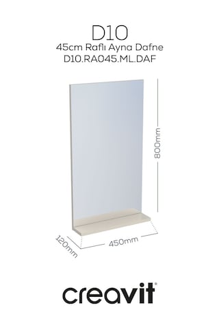 D10 45 Cm Melamin Raflı Ayna Dafne Beyaz