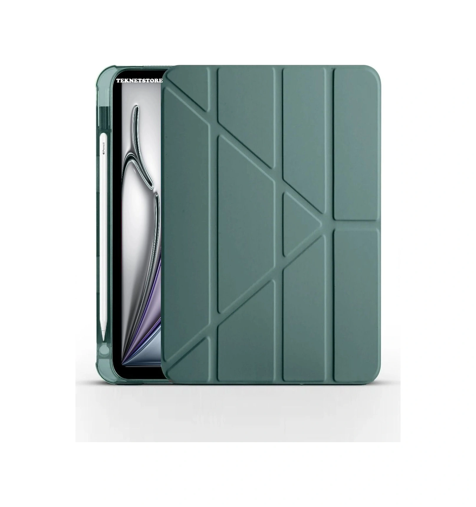Apple Uyumlu iPad Air 11" M3 2025 / M2 2024 / Air 10.9" 2022/2020 Kılıf Kalem Şarj Bölümü Uyku Modu Standlı