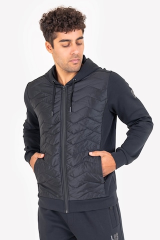 Lescon Siyah Erkek Fermuarlı Kapüşonlu Sweatshirt 23n-1154 Çok Renkli