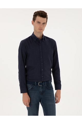 Pierre Cardin Erkek Lacivert Gömlek Desenli 50316751-vr033 Lacivert