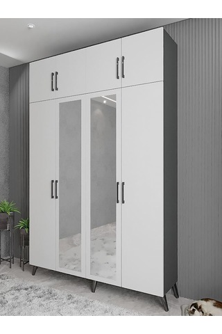 Açelya Portmanto Vestiyer Füme Beyaz M8-160 cm