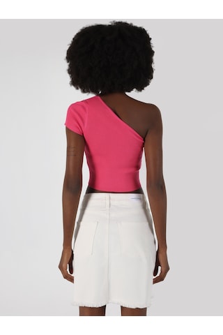 Colin's Slim Fit Strappy Crop Pembe Kadın Kısa Kol Tişört CL1064263_Q1.V1_PFS