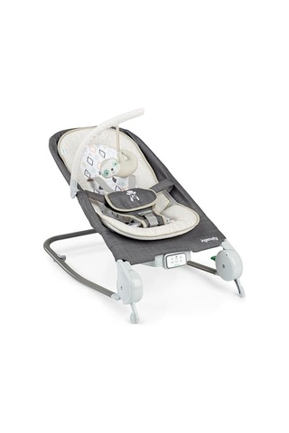 Ingenuity Happy Belly Baby Zıpzıp Koltuk Ve Salıncak, Göbek Masajı Ve Titreşim, Huzursuzluğu Yatıştırmaya Ve Rahatlatmaya Yardımcı Olur, Müzik, Pelüş Tembel Hayvan Oyuncağı, 0-6 Ay, Gri, Parker Açık Bej