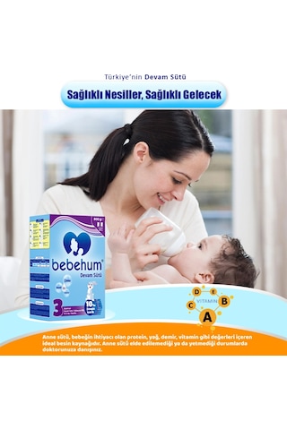 Bebehum 3 Numara Devam Sütü 9-12 Ay 800 gr x 4 Adet