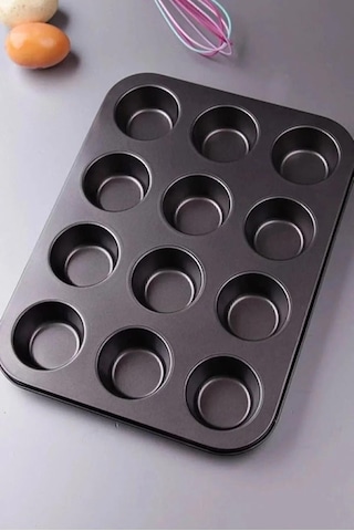 12 Li Muffin Kek Kalıbı , Cupcake - Browni Kabı Kalıbı
