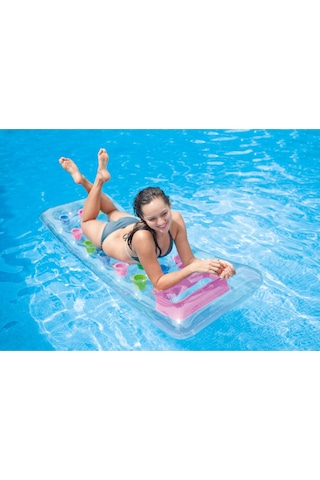 Intex 59894 Şeffaf Pencereli Bardaklı Yatak 188 Cm Çok Renkli