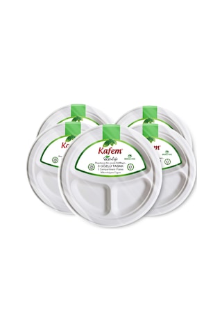 Kafem Ekolojik 3 Gözlü Karton Tabak 25 li X 5 Paket