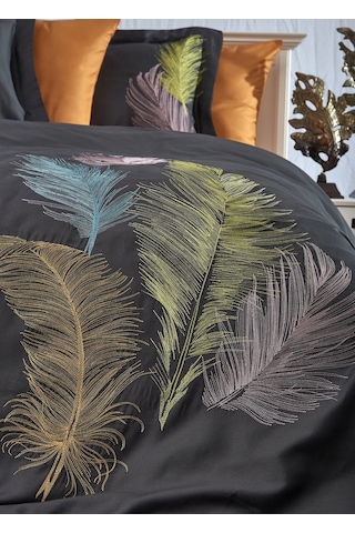 Dantela İznakışlı Pamuksaten Çiftkişilik Nev. Tkm.-antrasit Oranj Antrasit