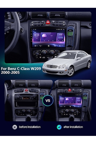 Mercedes Benz C Class W209 Android Multimedya Carplay 9 İnc Hd