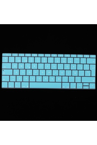 Homyl 12 Inç Macbook Için İspanyolca Fonetik Klavye Beyaz-mavi