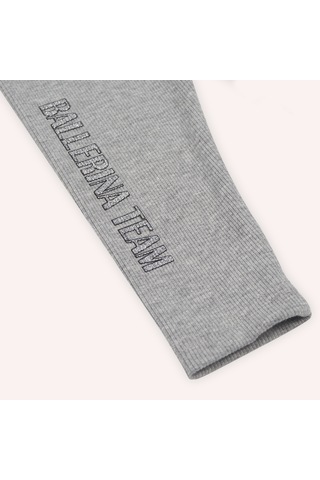 Kız Çocuk Baskı Detaylı Tayt Gri-melanj 2421gb12015-4843 001