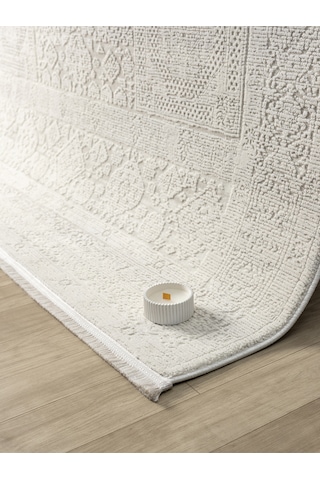 Mariesse Home Artes Serisi Bambu Dokulu Modern Sık Dokuma Makine Halısı Smart 12004 Krem