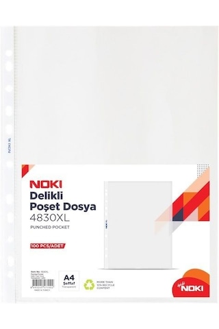 Noki 4830XL A4 Şeffaf Poşet Dosya 100'lü