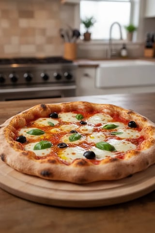 Pizza Sunum Ve Kesme Tahtası Ahşap Servis Tepsi Sunumluk, Pratik Ve Şık Tasarım Kayin Ağacı