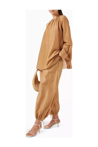 12storeez Cotton Silk Harem Pants, Hafif Ayarlanabilir Paçalı Yazlık Pantolon Bej