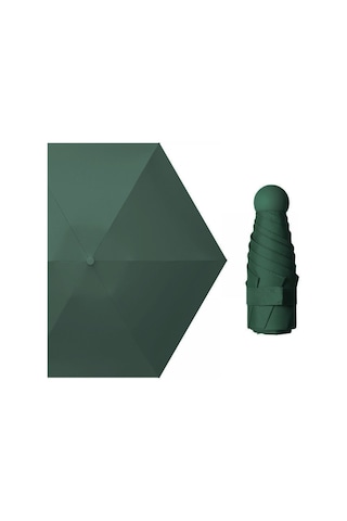 Mini Şemsiye - 6 Kaburga Cep Şemsiyesi, 210t Kumaş, Alüminyum Alaşımlı Şemsiye Çerçevesi - Güneş Koruması/açık Hava Anti-uv Katlanır Şemsiye - Altın Saplı Diğer