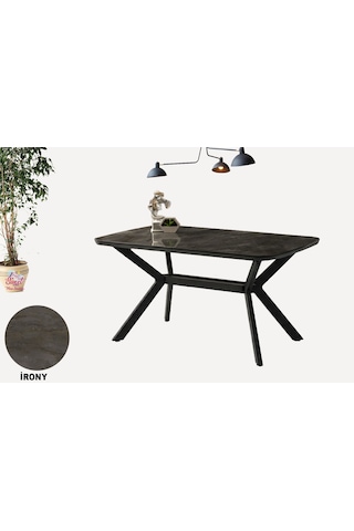 Anka Açılır Mdf Masa Tesla Metal Ayak Mutfak,salon,yemek Odası Masası 80x130 Cm İrony
