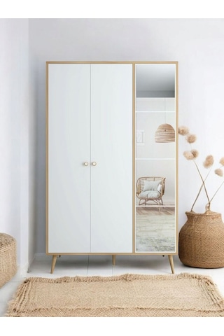 Floradesign Atlantis Aynalı Gardırop /elbise Dolabı / Üç Kapaklı Dolap