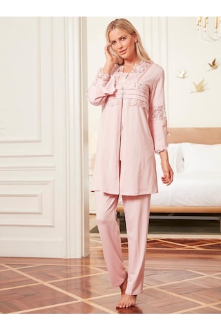 Bone Club 4800 Pudra Hamile Lohusa 3 Lü Pijama Sabahlık Tk