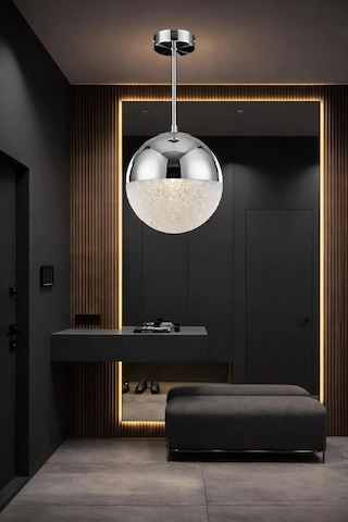 Bohem Aydınlatma Tavana Sıfır Krom 3 Renk Led Modern Top Avize Antre/hol Banyo Avizesi Krom